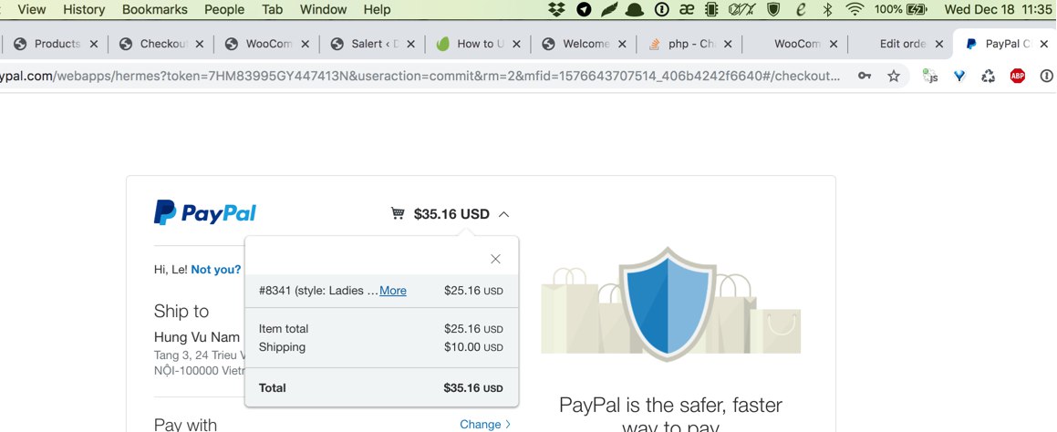 Change item name on paypal to order ID