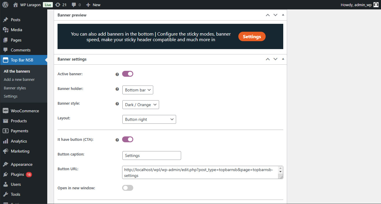 Live Banner Edition WYSIWYG