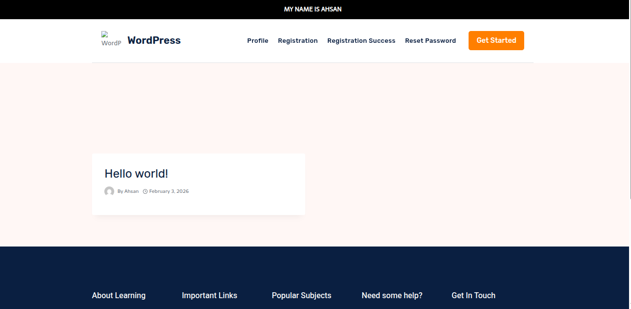 Frontend banner displayed on a live WordPress site.