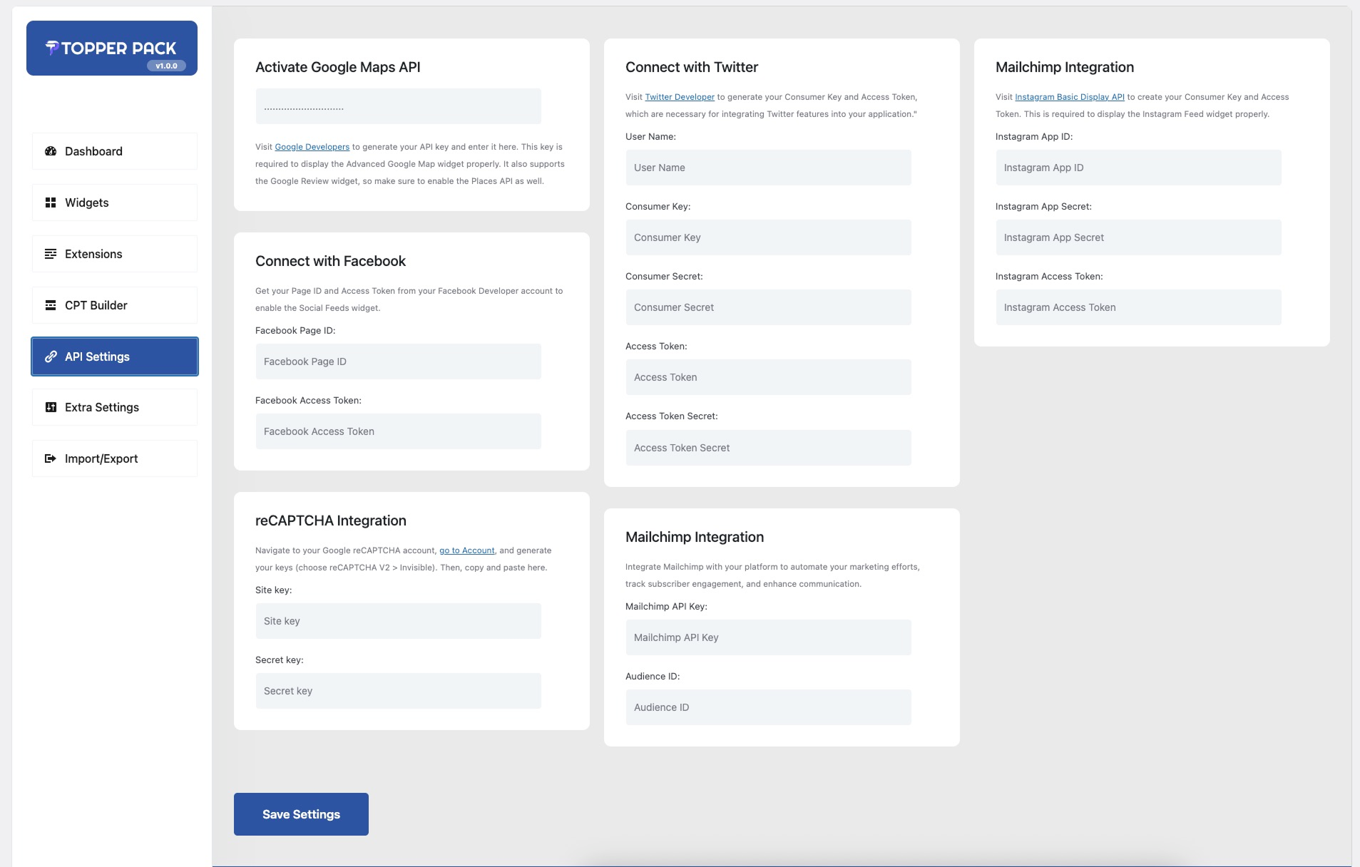 API Settings