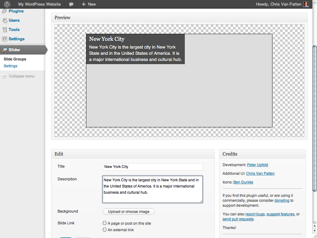 Make changes to the slide, and see the preview update in real time.