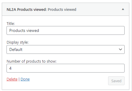 Widgets products viewed