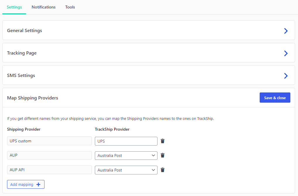 TrackShip adds a Shipments column showing tracking status and lets you filter orders by shipment status.