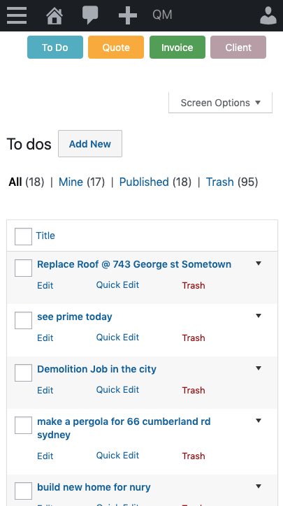 To do in list view on the mobile.
