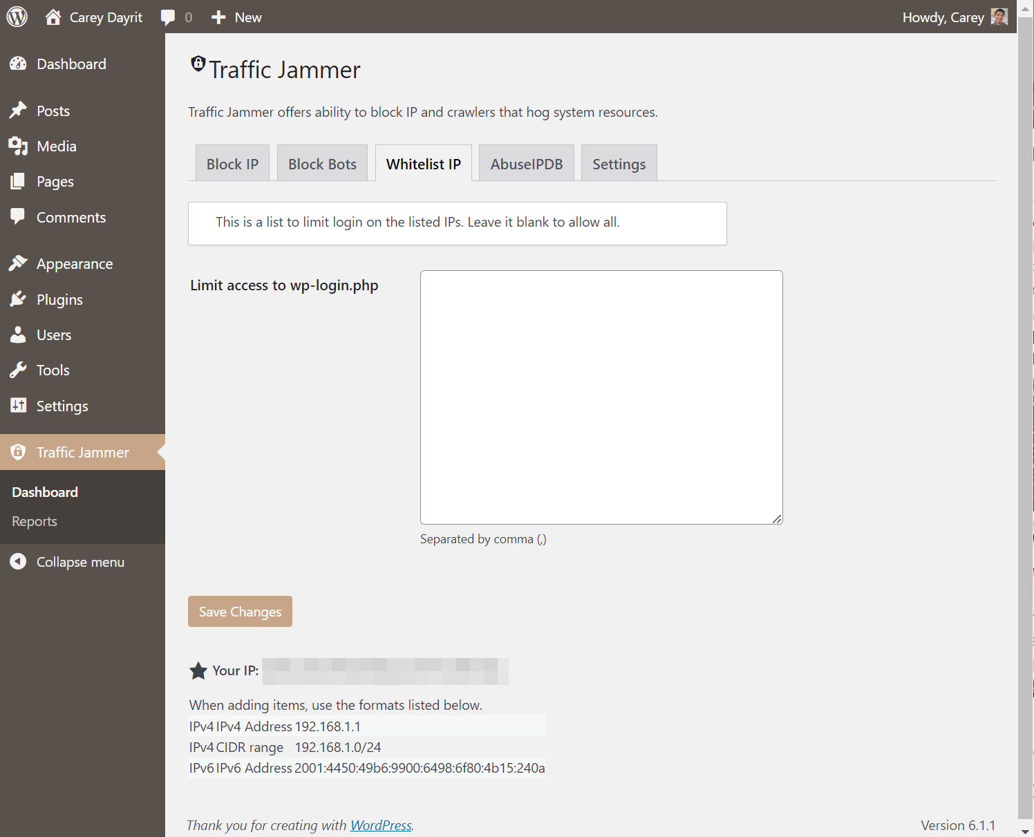Whitelist IP