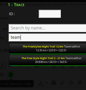 Search can be made by user or by trace's name.