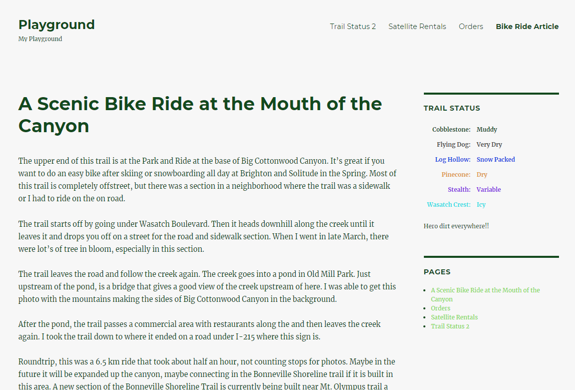 Widget on 2016 Theme