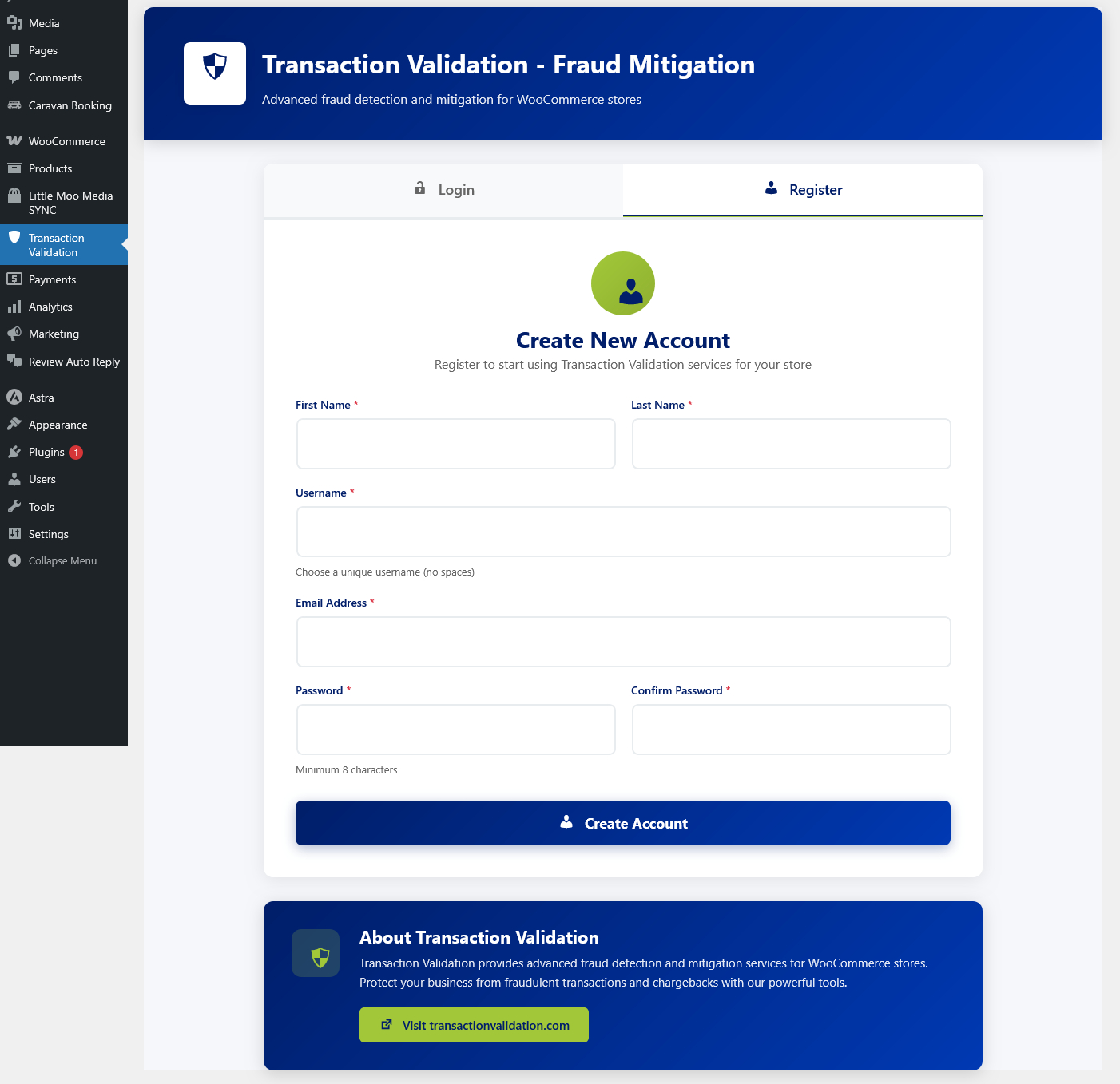 Connected account view - Manage your account settings