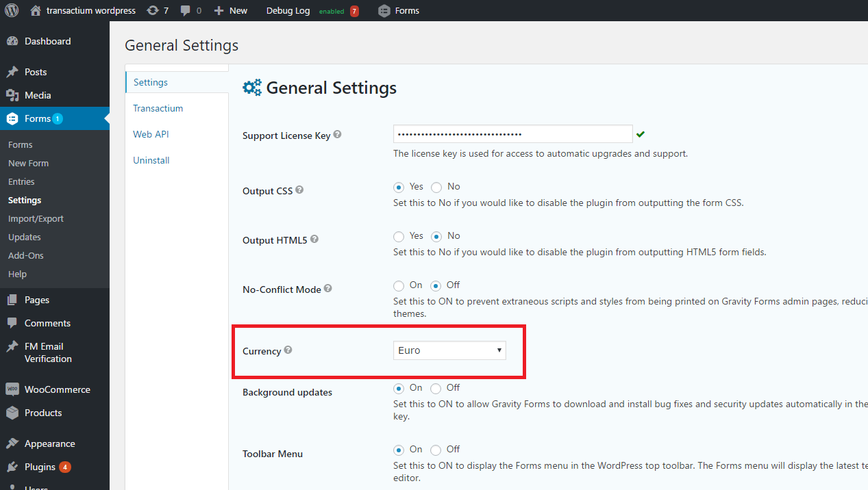 Add one Total field and at least one Product field to your Form (under Pricing Fields)