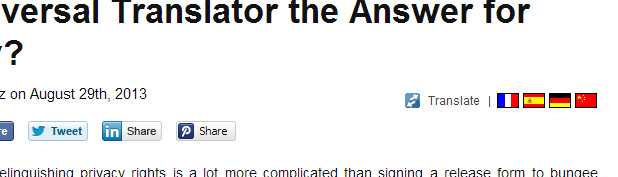 The button on a sample post.