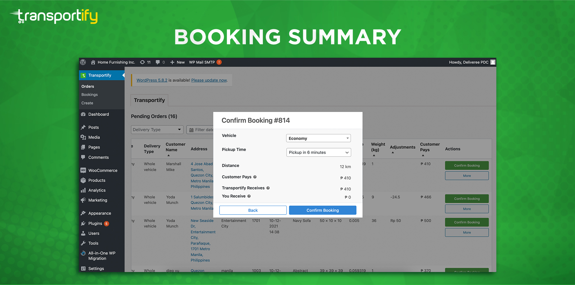 View & adjust your booking before confirming