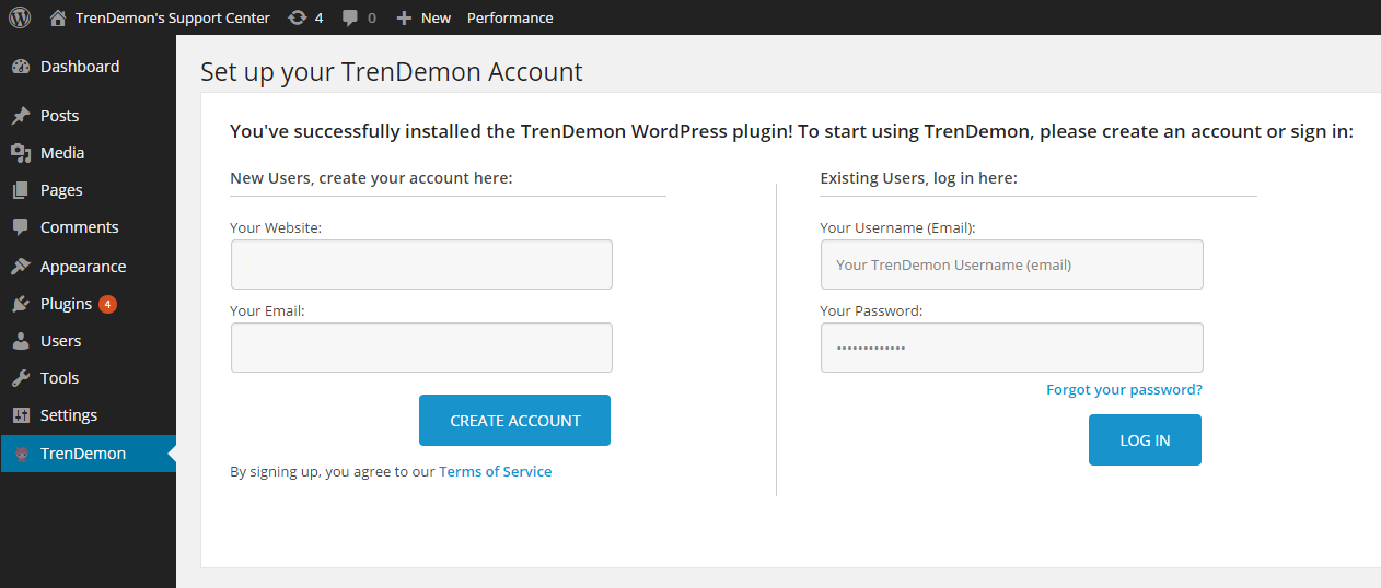 TrenDemon Account Login/Sign Up