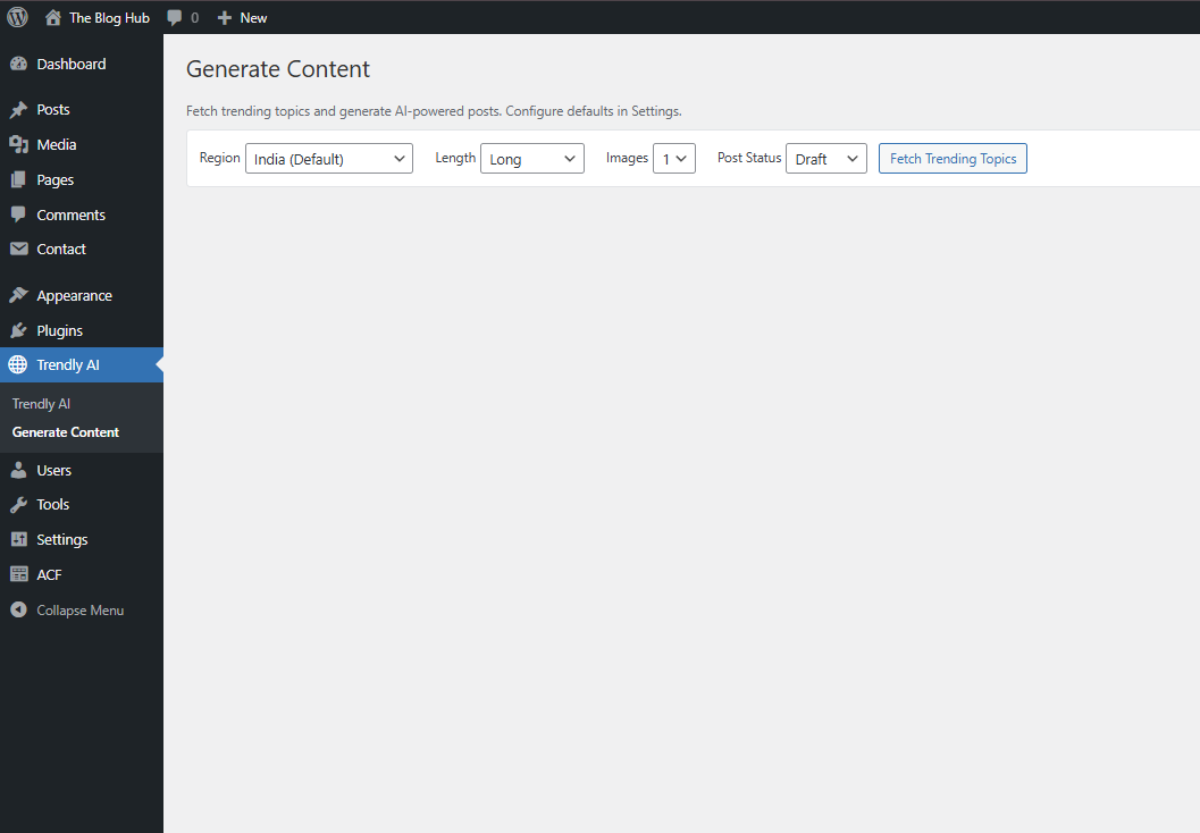 Content generation interface
