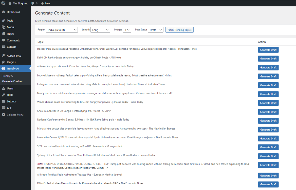 Generated post example with images