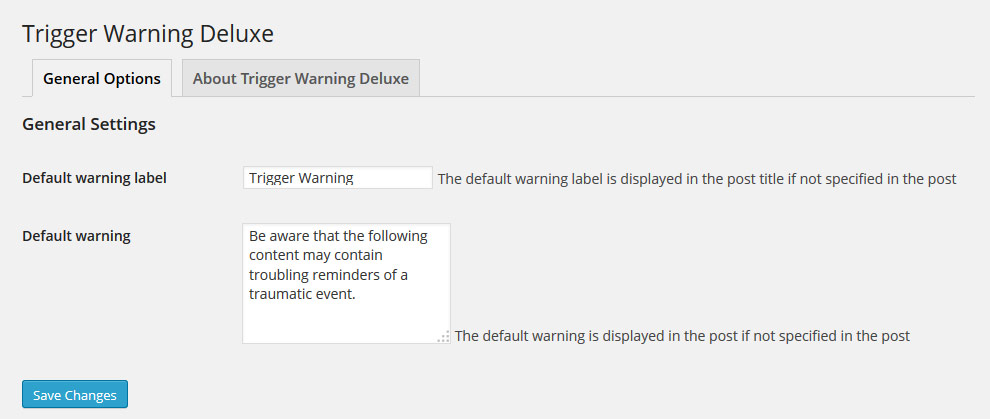 Customize the default trigger label and label.