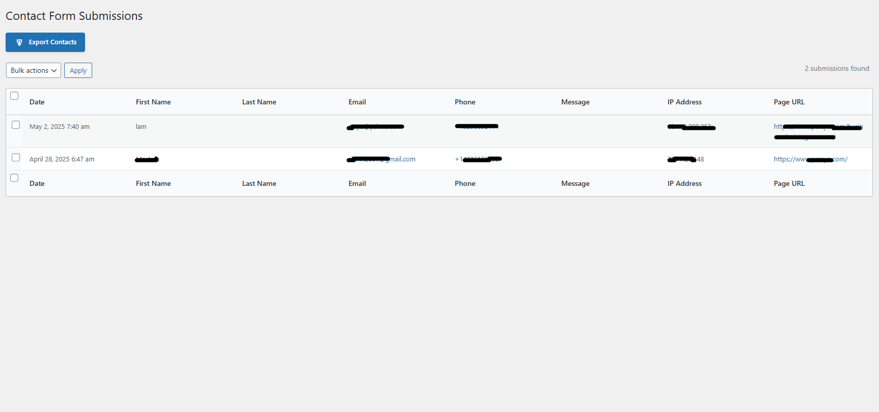 Contacts Page – See who opted in and download the list. (Pro feature)