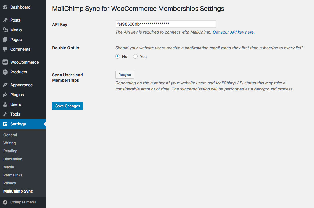 The Membership Plan screen with the settings tab added by the plugin
