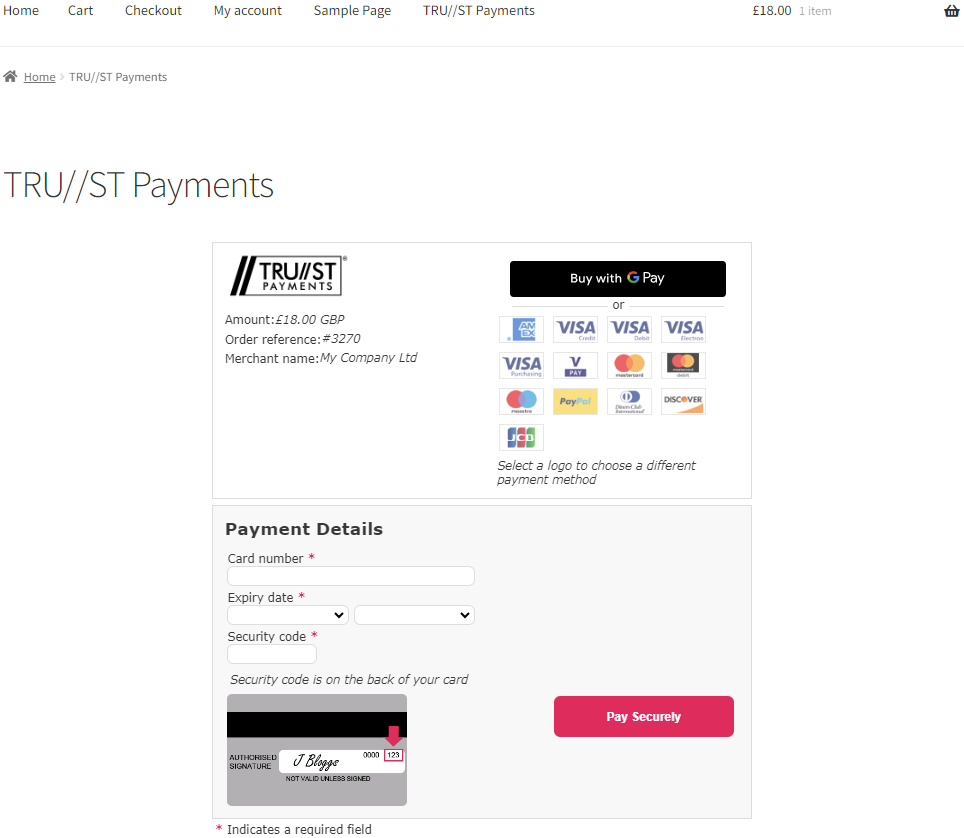 Hosted checkout with an Iframe