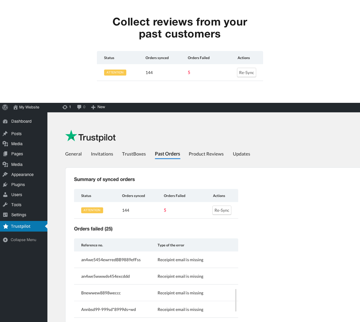 Collect reviews from your past customers