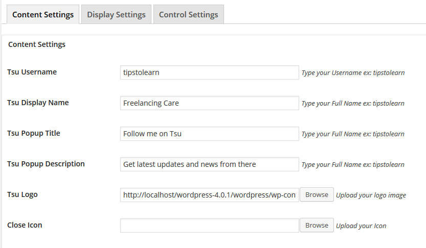 This is a Setting page.