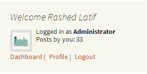 The widget when logged out