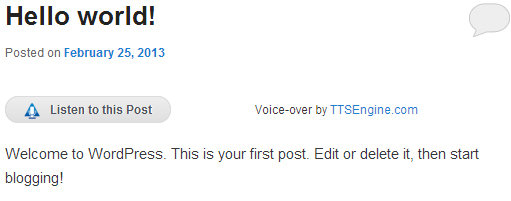 'Listen' button with link to [TTSEngine.com](http://www.ttsengine.com)