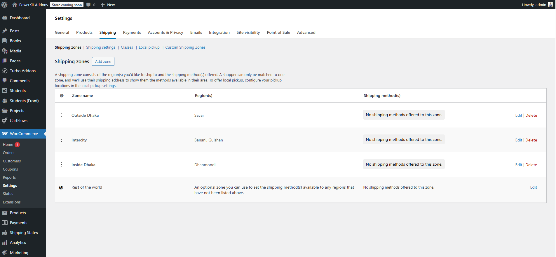 Add your Custom Custom Shipping Rules