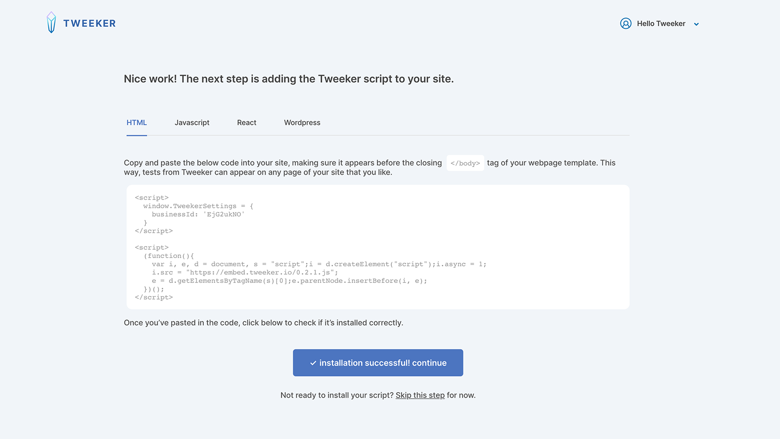 Installing Tweeker onto your site is super simple with this plugin