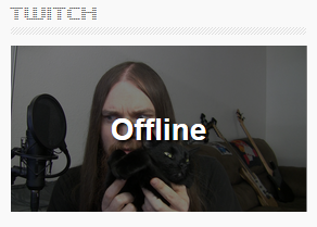 The stream status widget when offline.