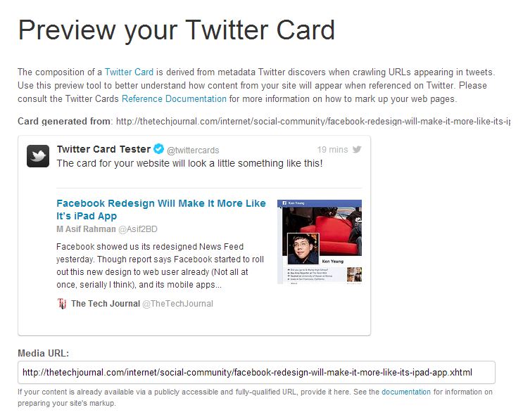 Twitter Preview Tool - Live Example.