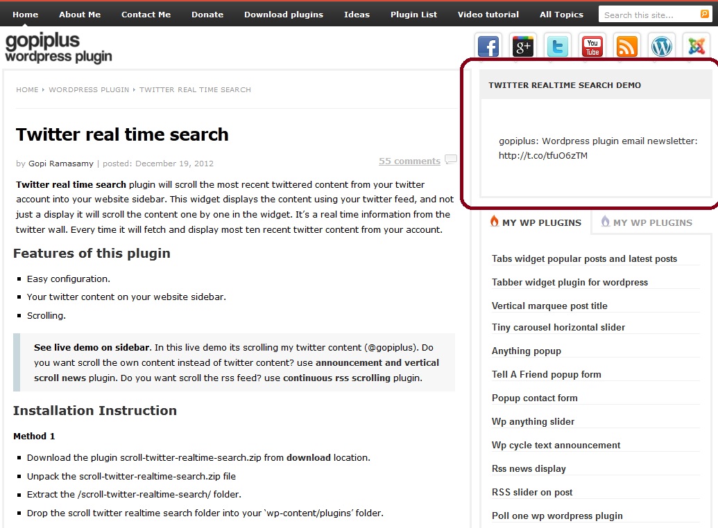 [Click to see front end live demo](http://www.gopiplus.com/work/2010/07/18/twitter-real-time-search/)