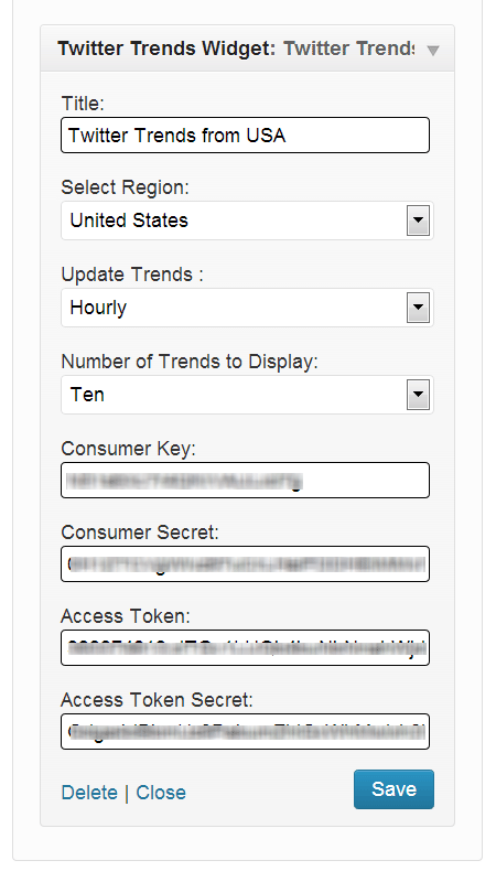 Widget Configuration