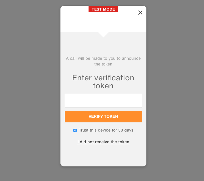 This widget will open when authorizing with two factor authorization. You can add your own logo to the widget.