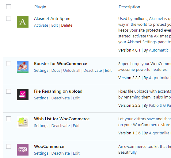 Display icons on your installed WordPress plugins
