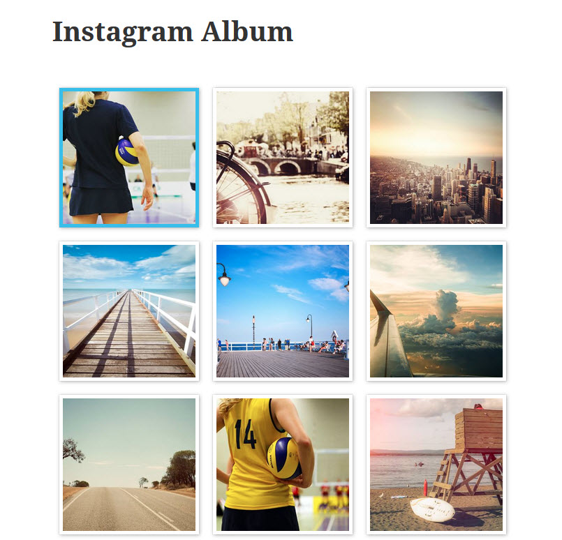 Instagram albums display.