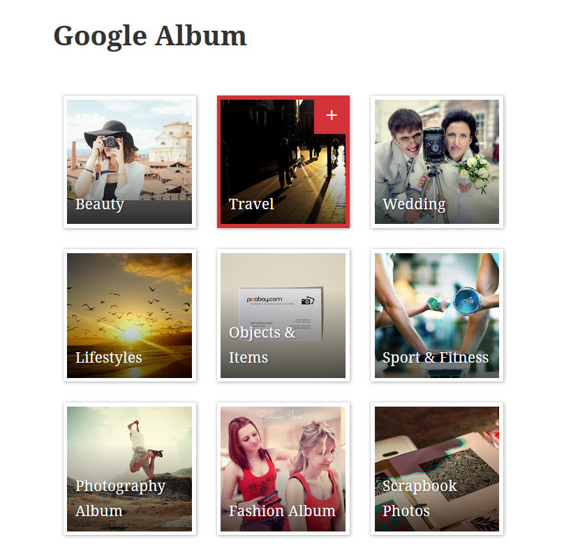Google+ Albums display.