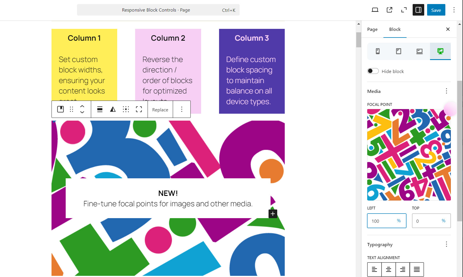 Preview responsive adjustments instantly (Desktop view)