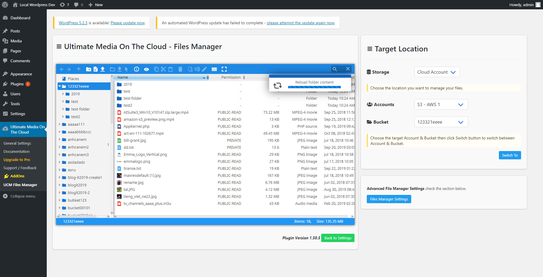File types setting