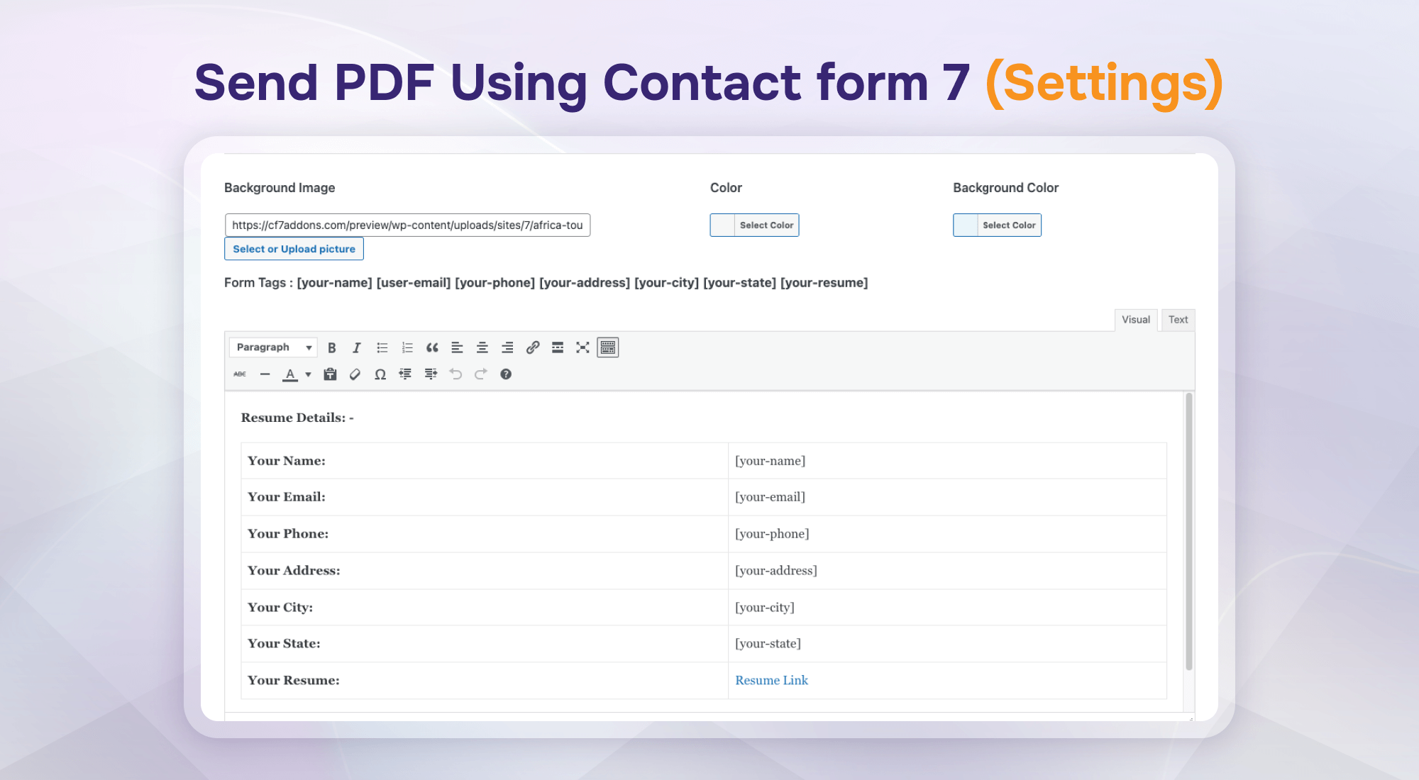 Dynamic Text (Settings)