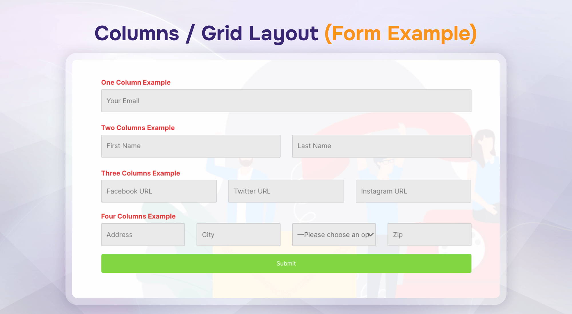 Product Grid View with Thumbnails (Form Example)