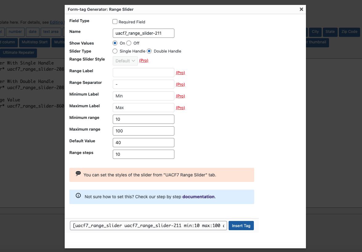 Range Slider Pro (Settings)