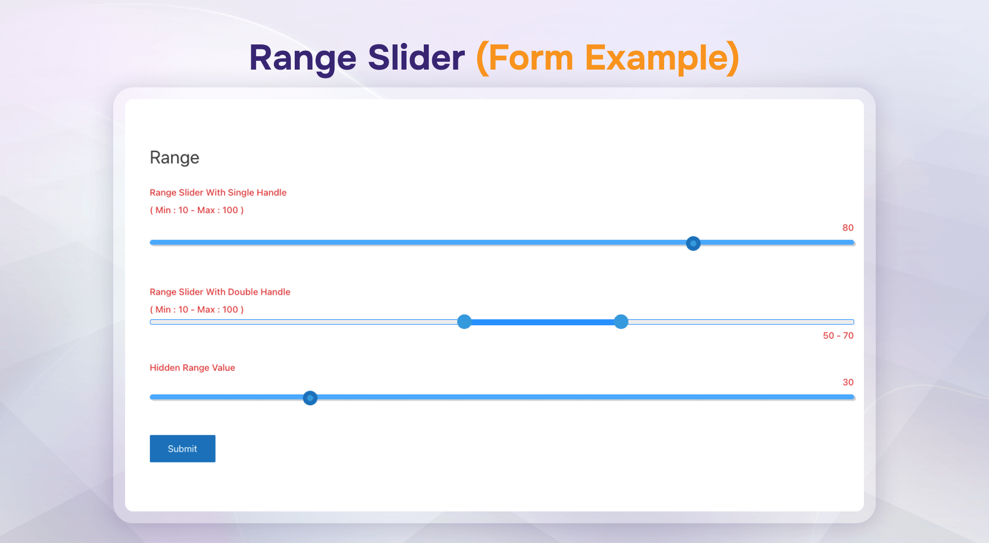 Range Slider Pro (Form Example)