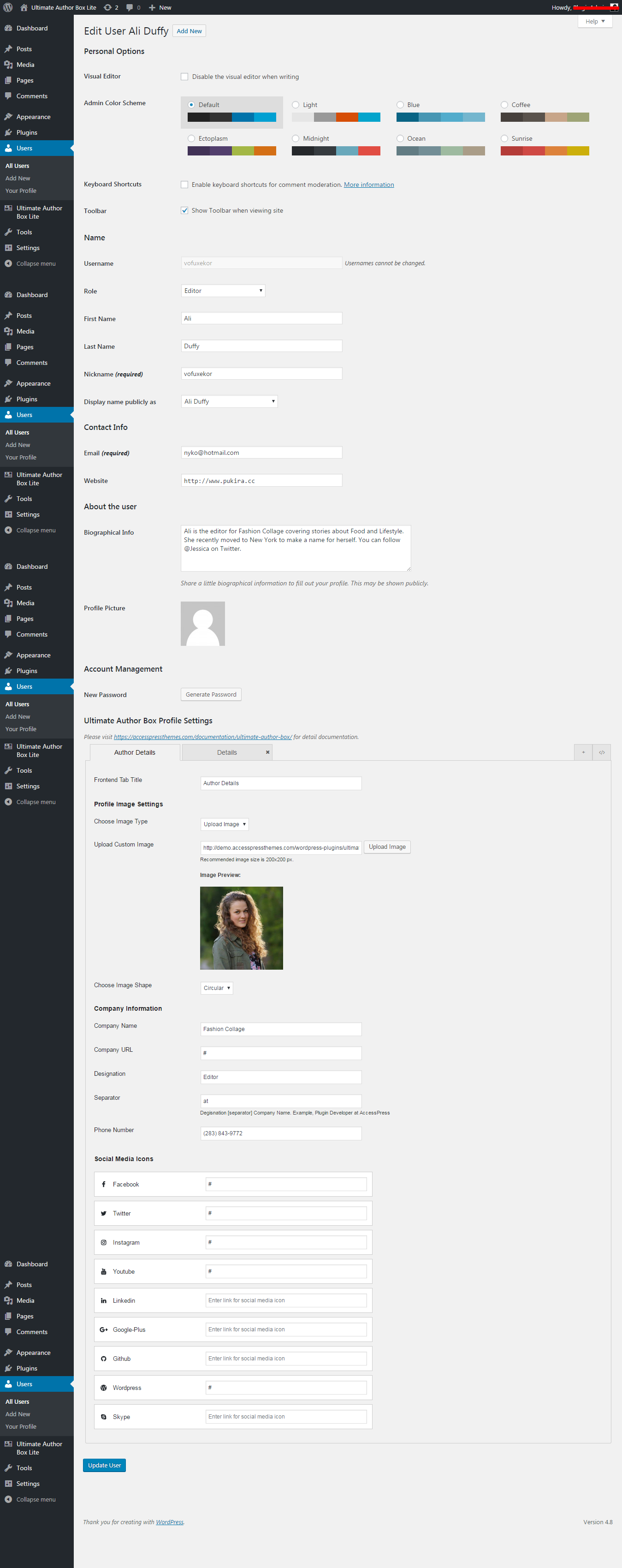Template 4 with WYSIWYG editor
