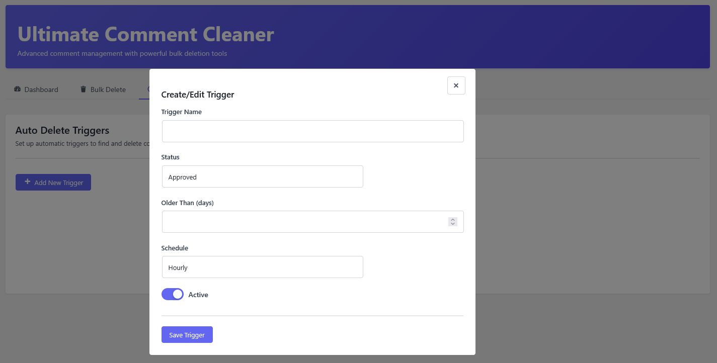 Auto triggers management