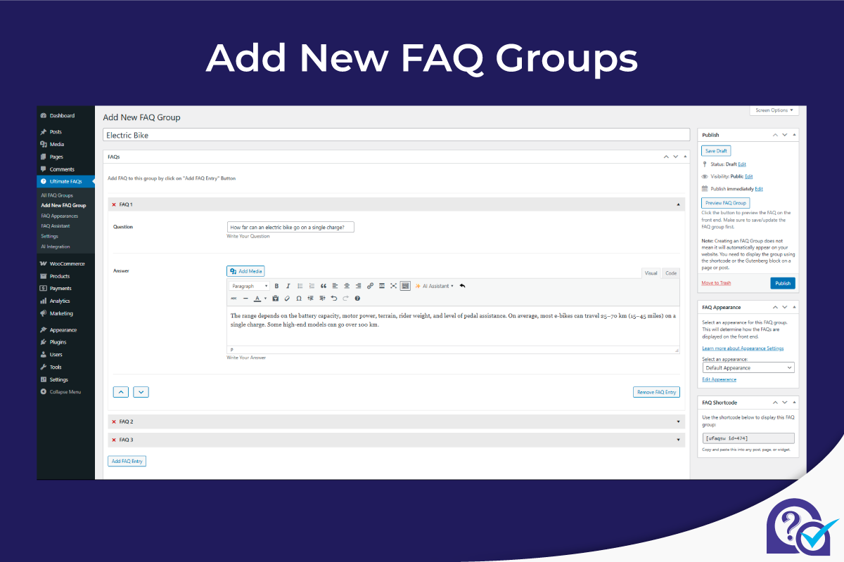 Plugin general settings: Configure global options and behavior for the plugin from the settings page.