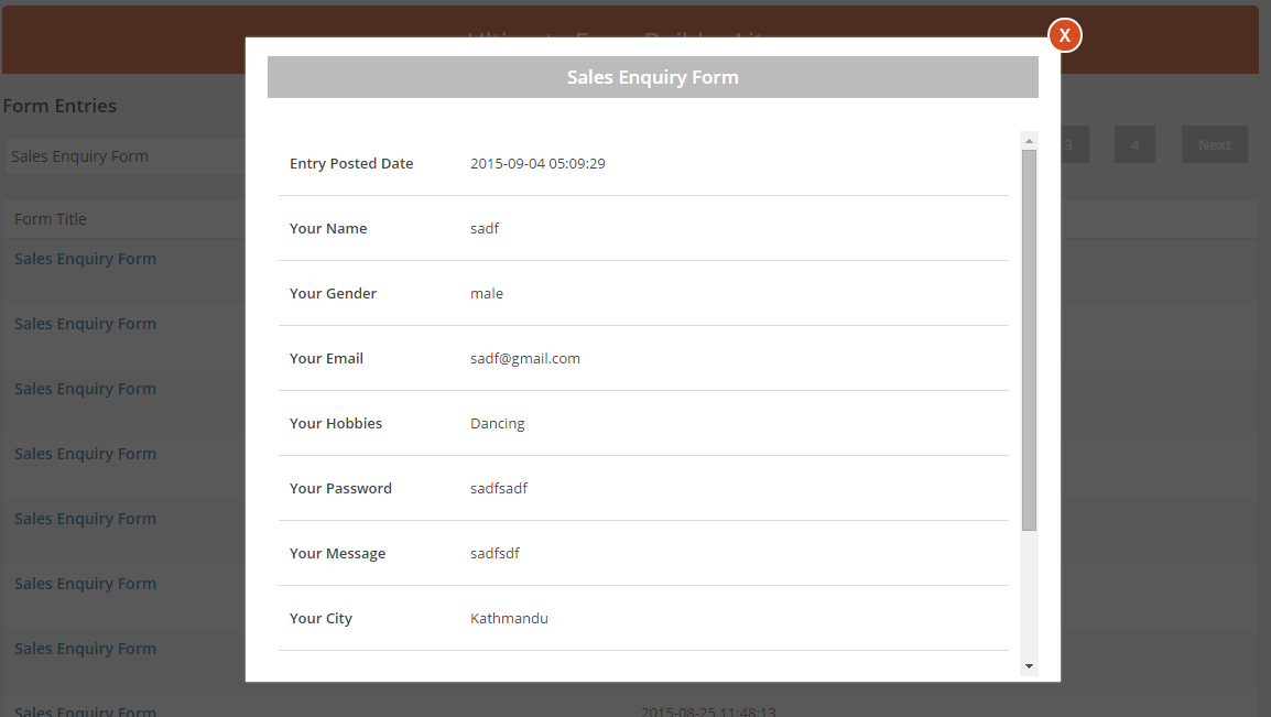 Frontend Form Template 2