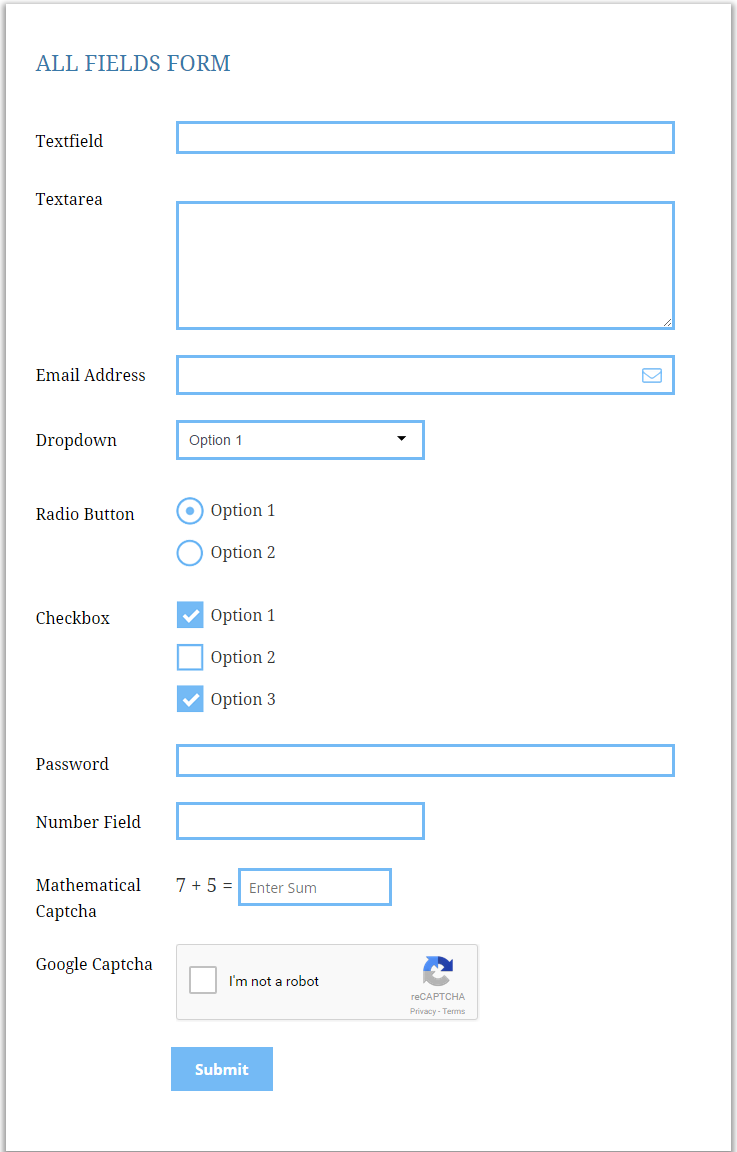 Frontend Form Template 4