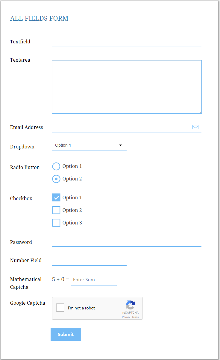 Backend Form List