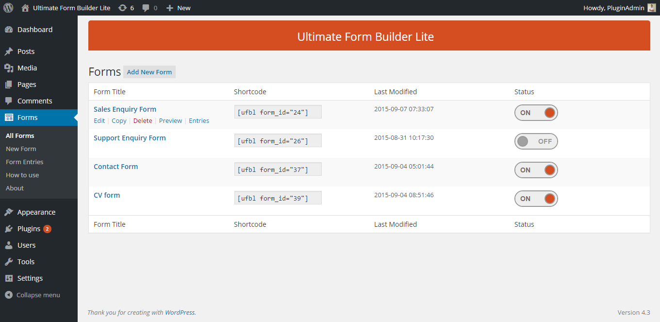 Backend Form Builder