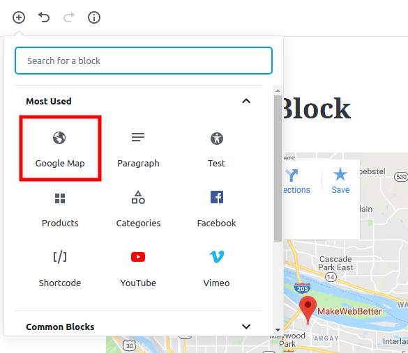 Map block